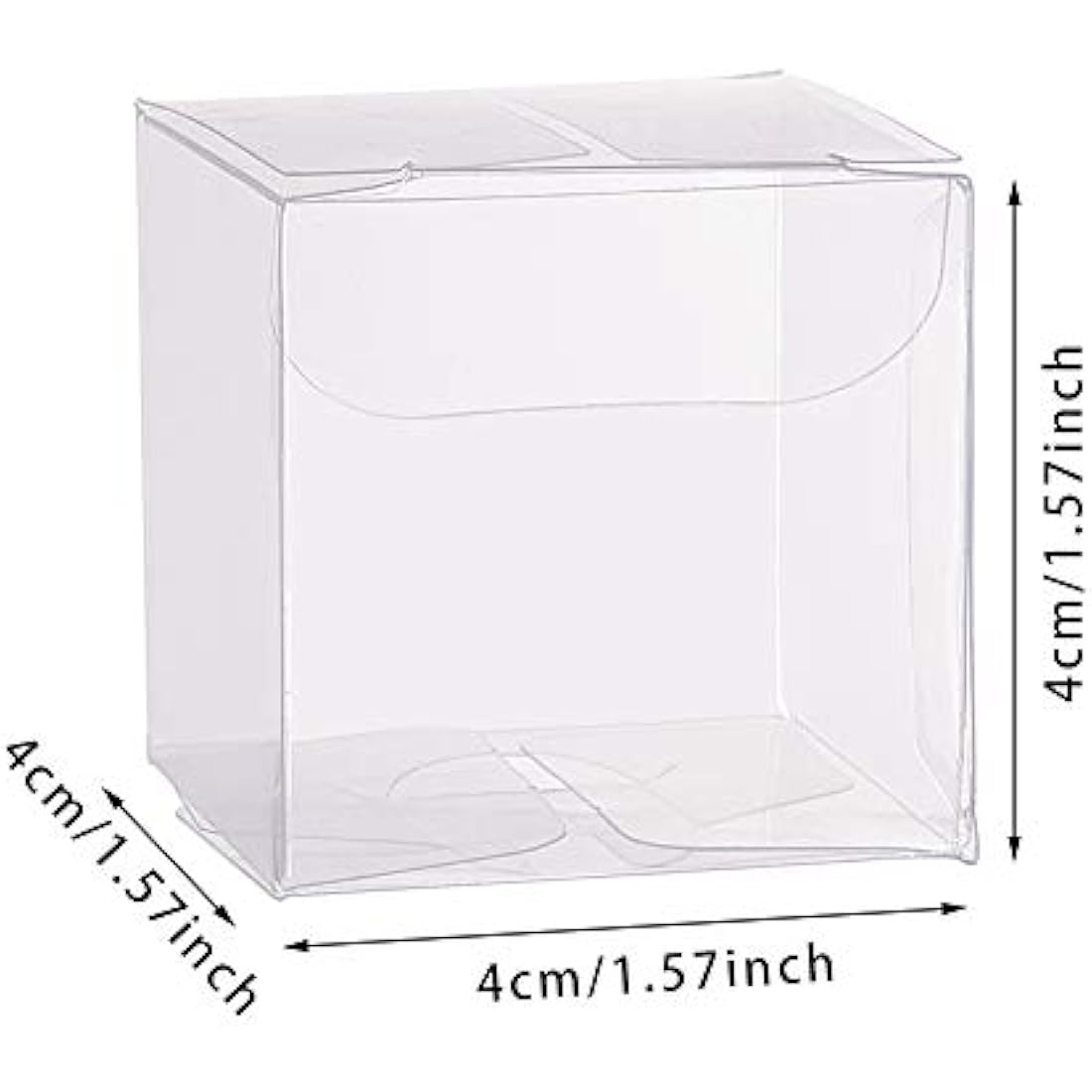 BENECREAT 60PCS Clear PVC Cube Gift Boxes | 4x4x4cm Wedding Favor Boxes