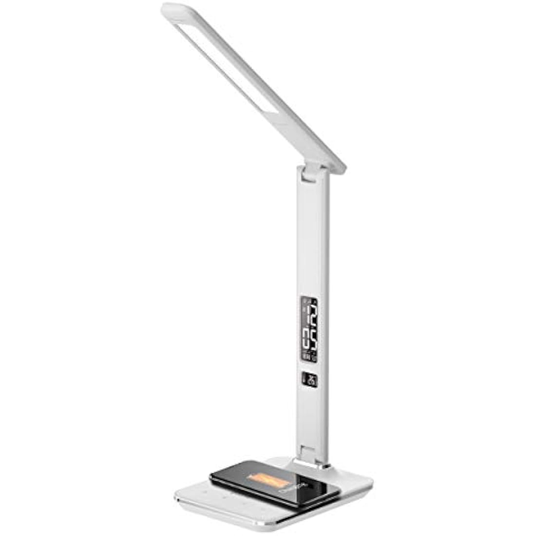 Groov-e Ares LED Desk Lamp with Wireless Charger, Alarm Clock & Calendar