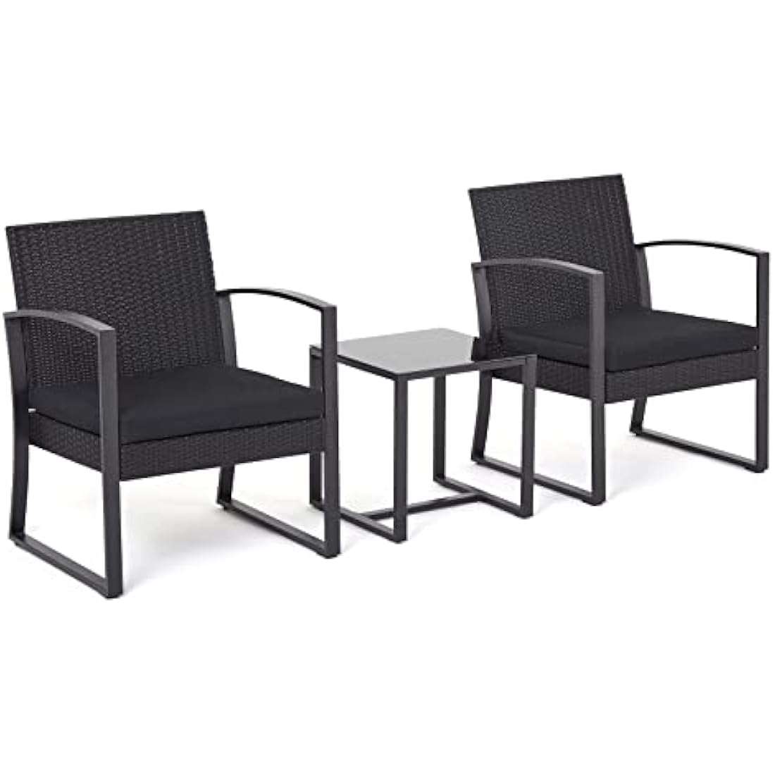 Mondeer 3 Piece Rattan Patio Bistro Set – 2 Seater Garden Furniture