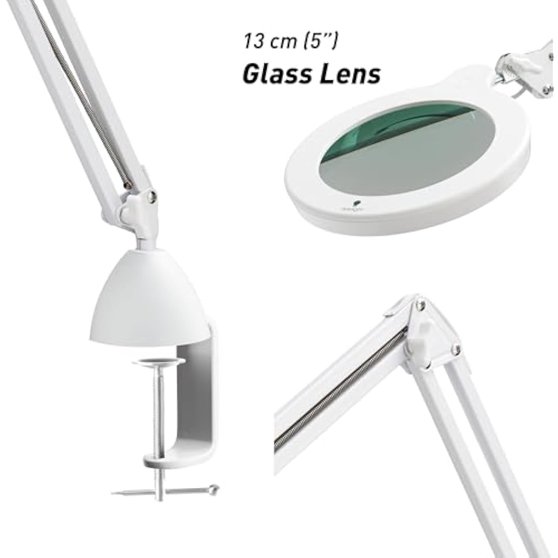Magnifying Lamp – Dimmable LED Clip-On Mag Light, White