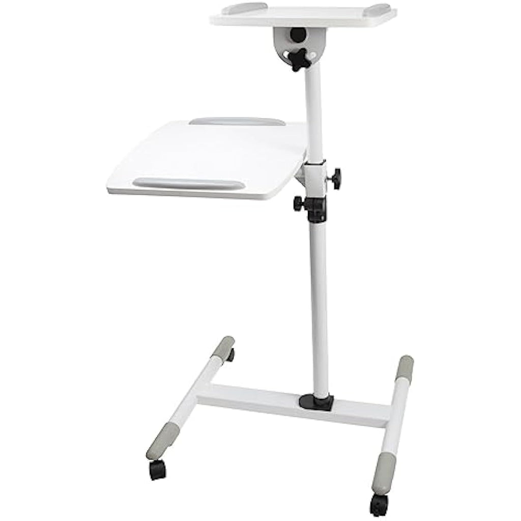 Properav Mobile Desk & Projector Trolley | Adjustable Height – White