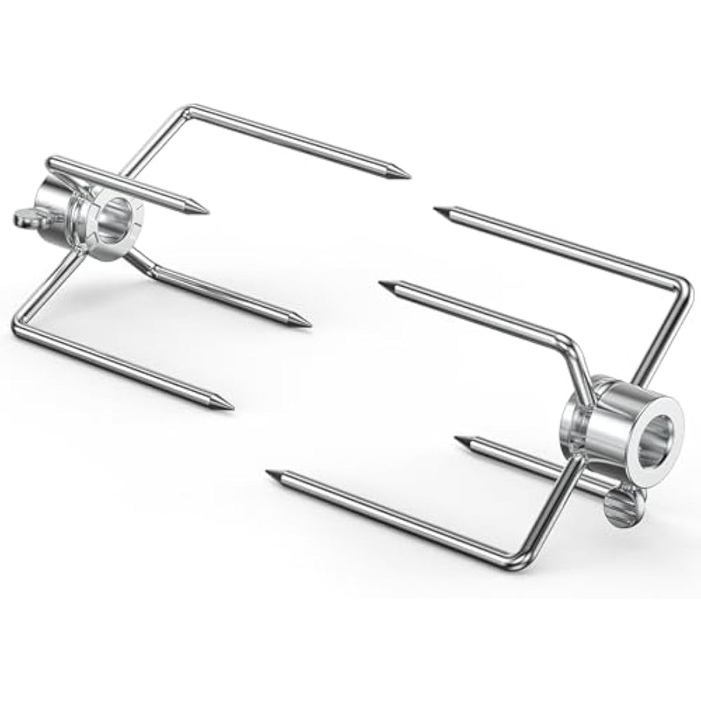 Steel Rotisserie Forks for 8-12mm Spit Rods, 2-Pack