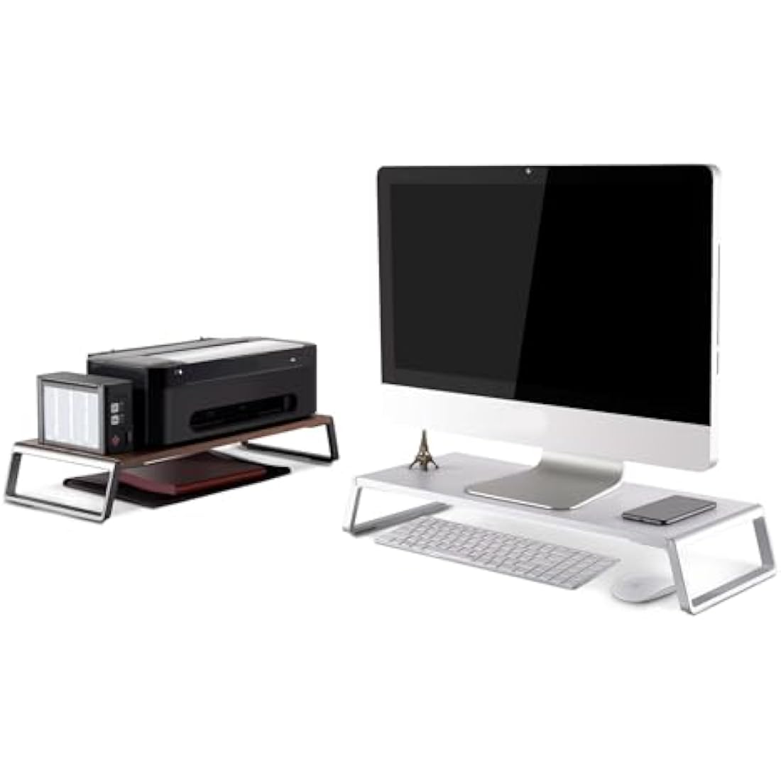ThingyClub Monitor Stand Riser | Ergonomic MDF & Aluminum Desk Organizer