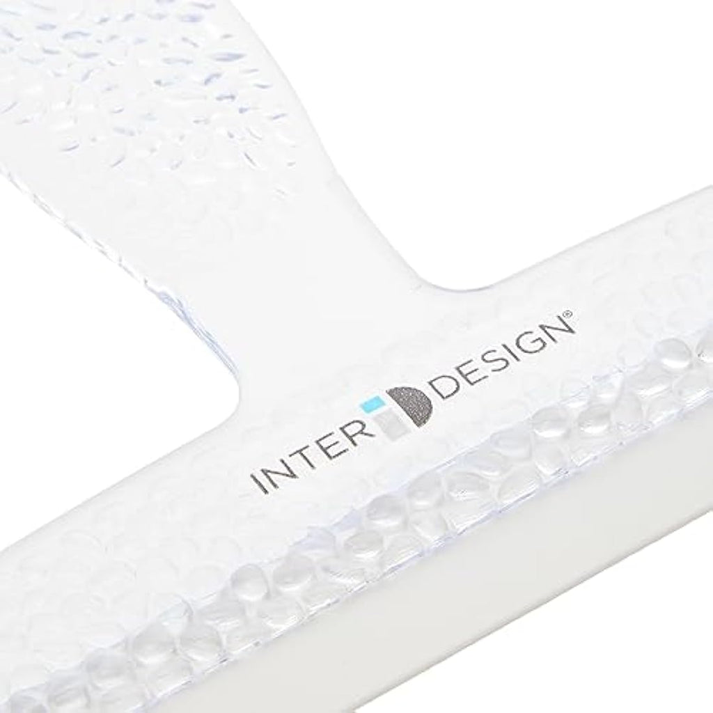 iDesign Shower Squeegee with Suction Cup – Clear Plastic Window Wiper