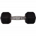 Weider Rubber Hex Dumbbell – 35 LB Weight with Knurled Chrome Handle