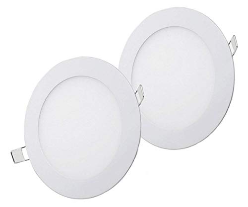 NRG Clever 15W Round Recessed LED Ceiling Panel Light - Warm White 2-Pack