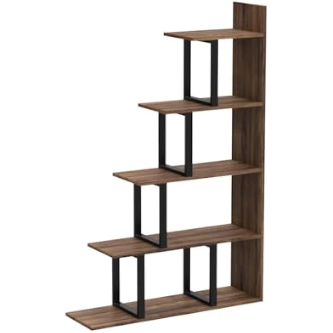 YITAHOME 5-Tier L-Shape Corner Bookshelf | Industrial Storage Display Rack