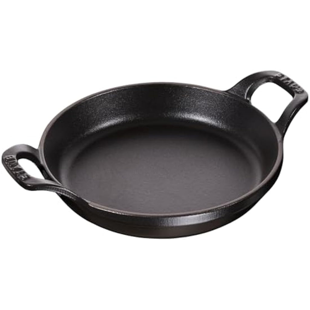 Staub Round Cast Iron Oven Dish - 20cm Matte Black Induction Cookware