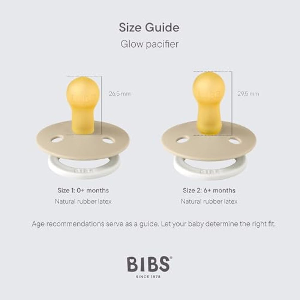 BIBS Colour Night Pacifier 2-Pack | Glow in the Dark | Size 3 (18+M)