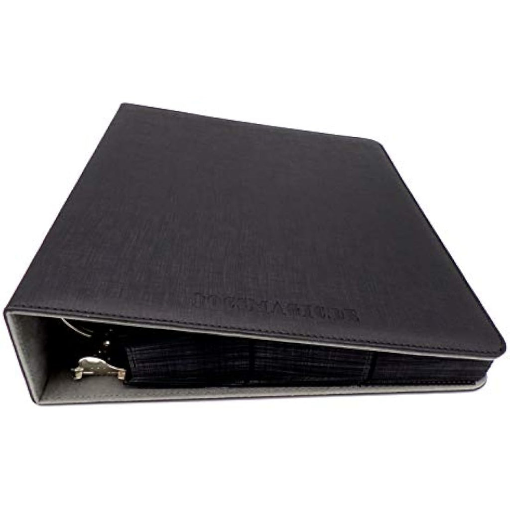docsmagic.de 3-Ring Premium Card Album Black with 50 Sideloading Pages
