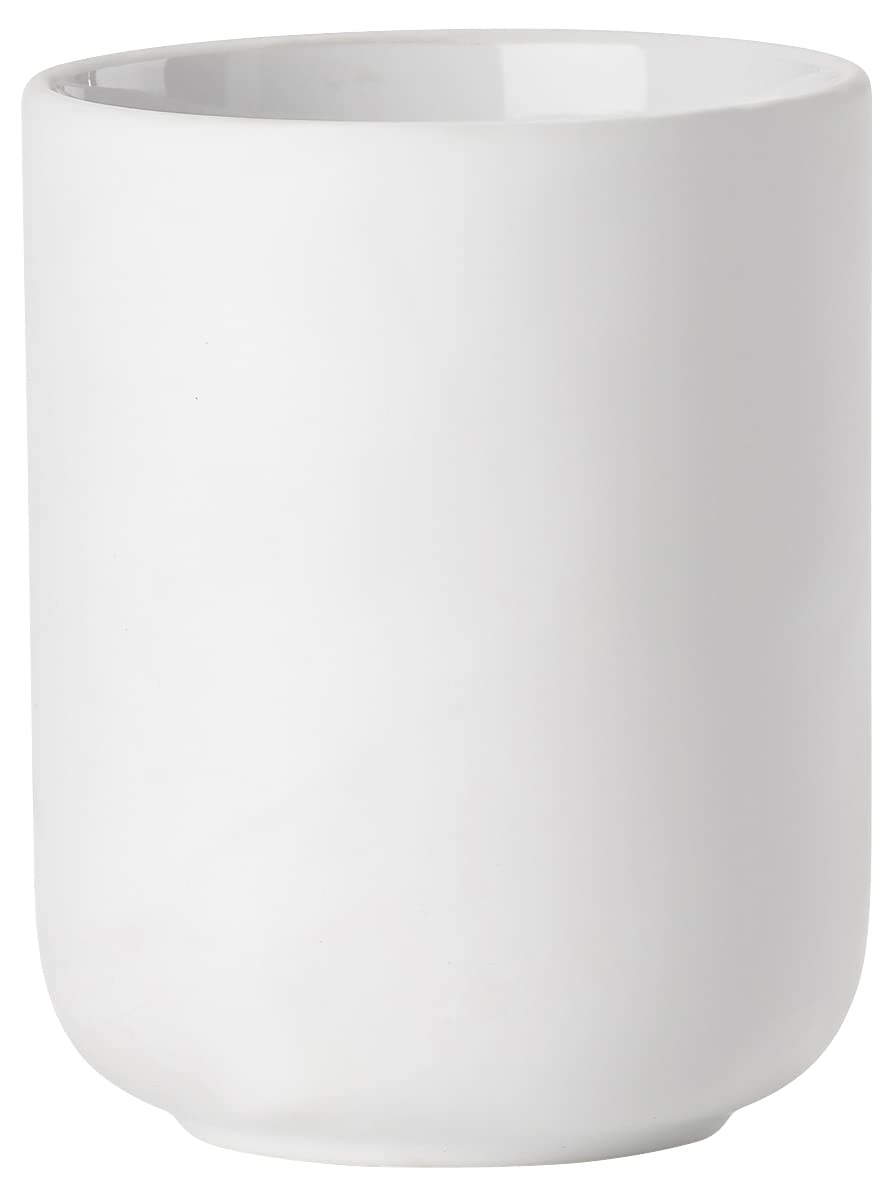 Zone Denmark Ume Toothbrush Holder | White Stoneware Bathroom Cup