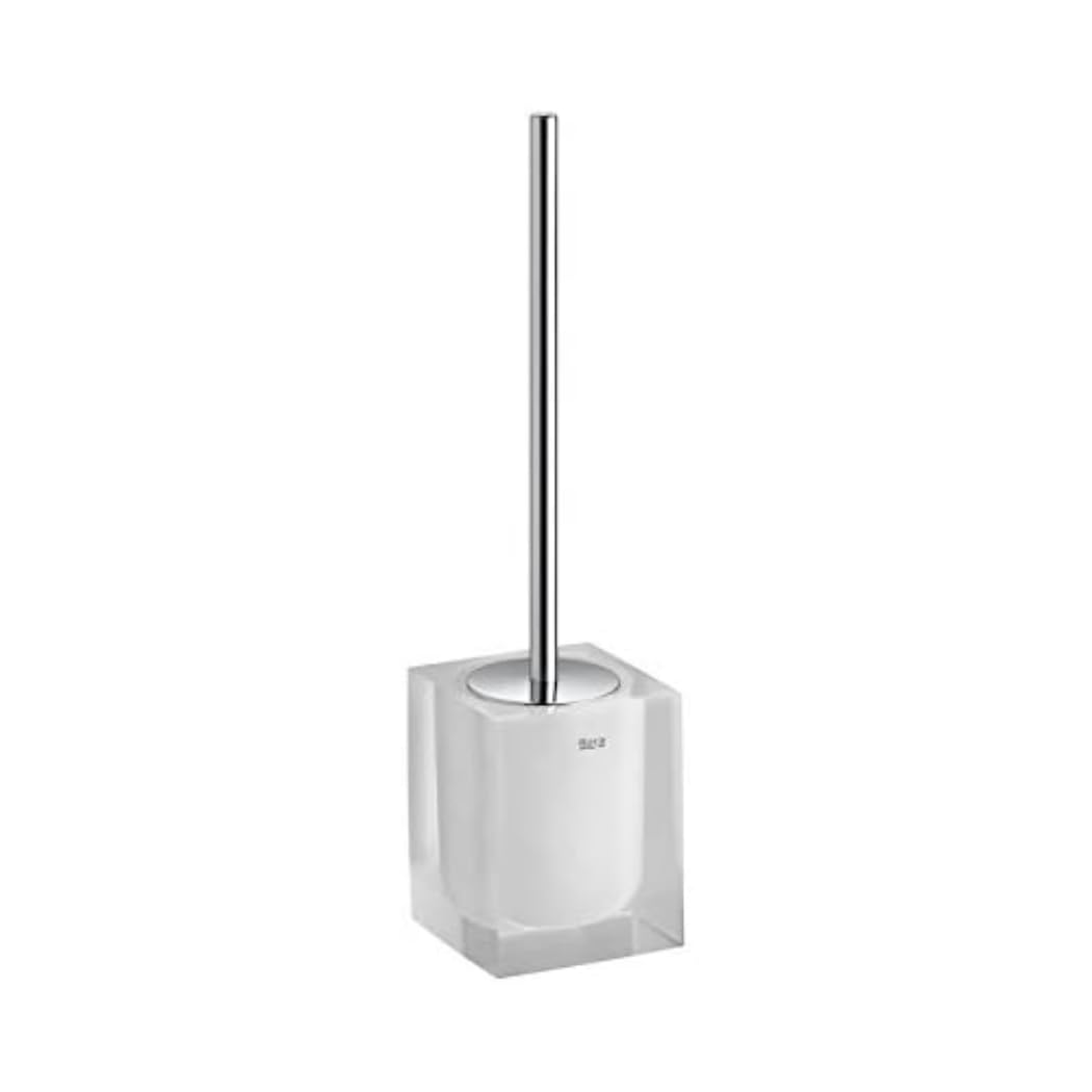 Roca ICE Toilet Brush – High Durability Resin with Chrome Finish, White