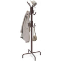 Jolof Store Standing Coat and Hat Rack – 12 Hook Metal Organizer, Bronze