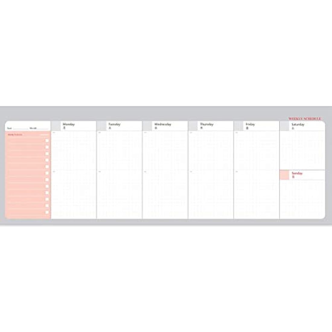 Paperian Brilliant Undated Weekly Planner Pad – Blue Wirebound Scheduler