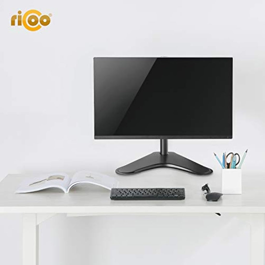 RICOO Single Monitor Stand | 13-32 Inch VESA Mount Tilt & Swivel