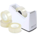 Rapesco 300 Weighted Desktop Tape Dispenser with 4 Tape Rolls – White