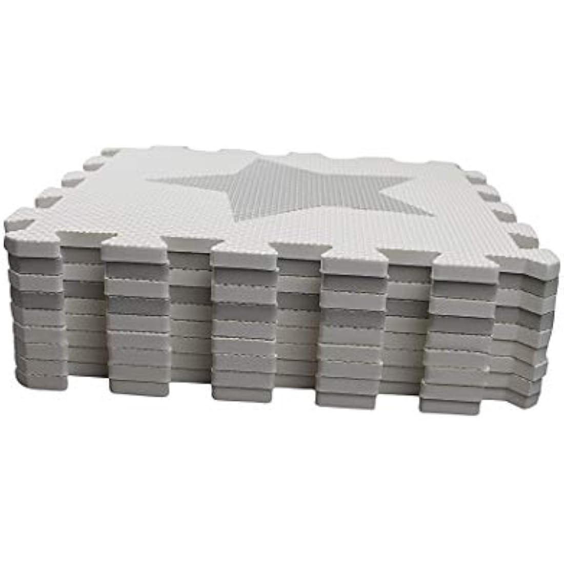 Grey Interlocking Foam Baby Play Mat – 9 Star Pattern Tiles