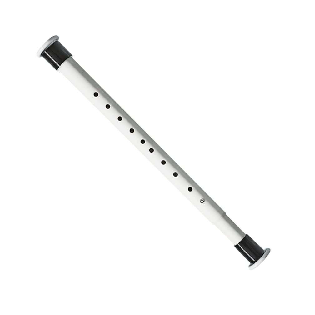 Hershii Adjustable Tension Shower Curtain Rod – No-Drill White Steel Rail