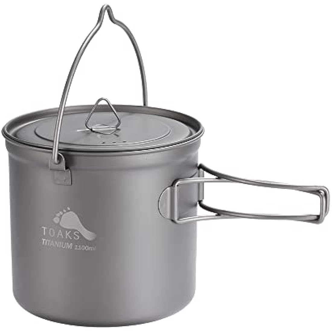 TOAKS Titanium Hanging Pot with Bail Handle | Ultralight Camping Gear