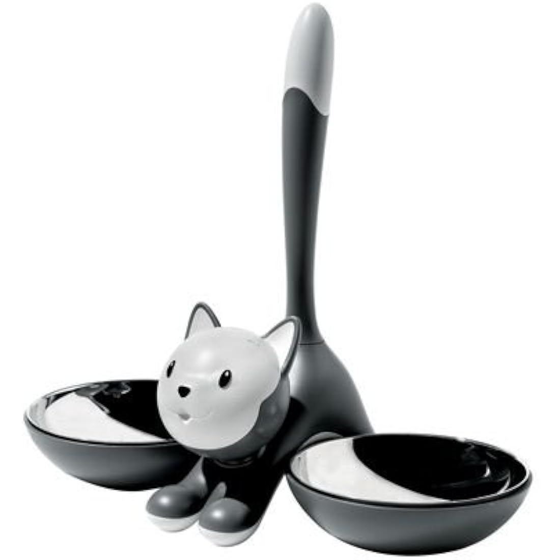 Alessi Tigrito Cat Bowl – Designer Stainless Steel Feeding Station, Black