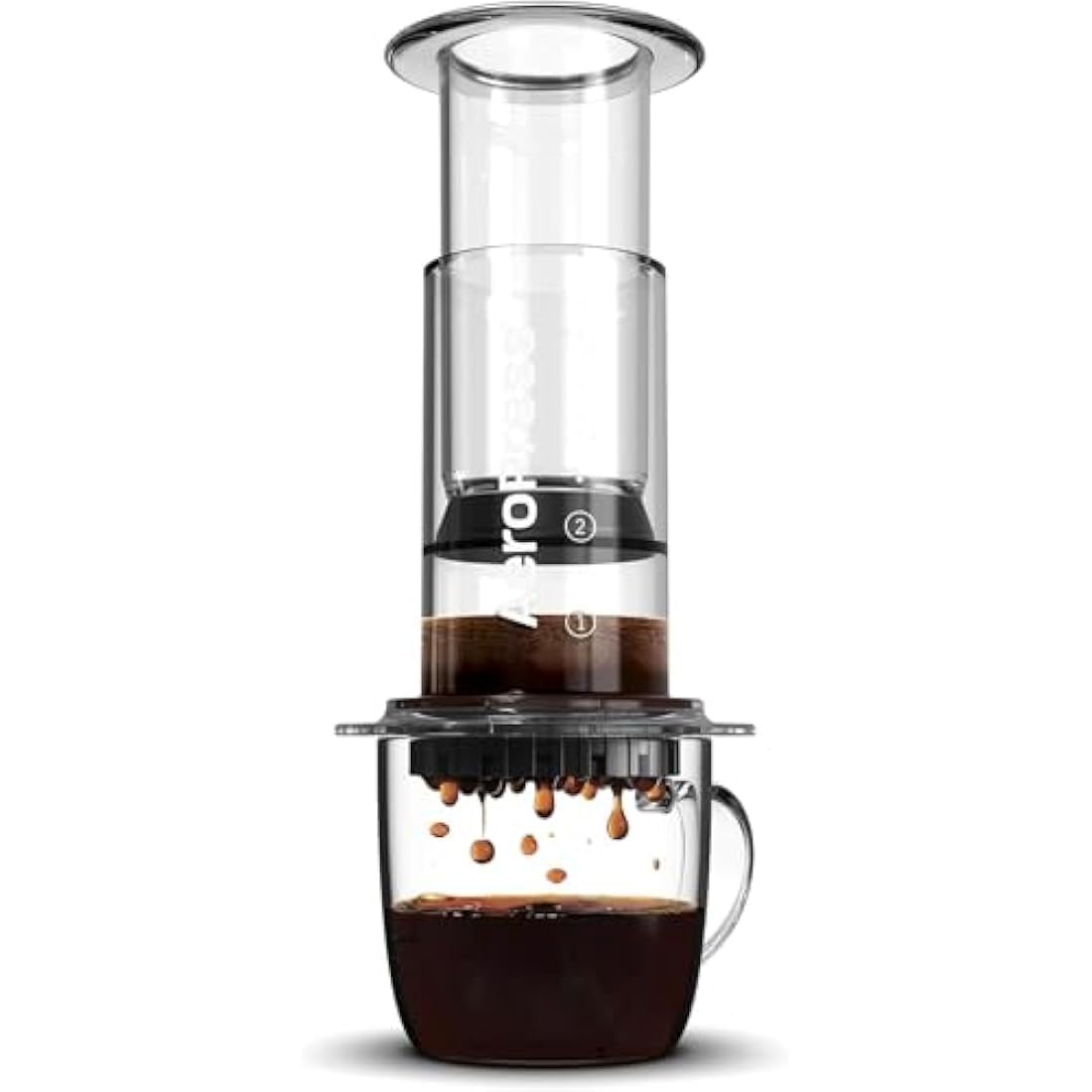 AeroPress Clear Coffee Press – Shatterproof 3-in-1 Portable Brewer