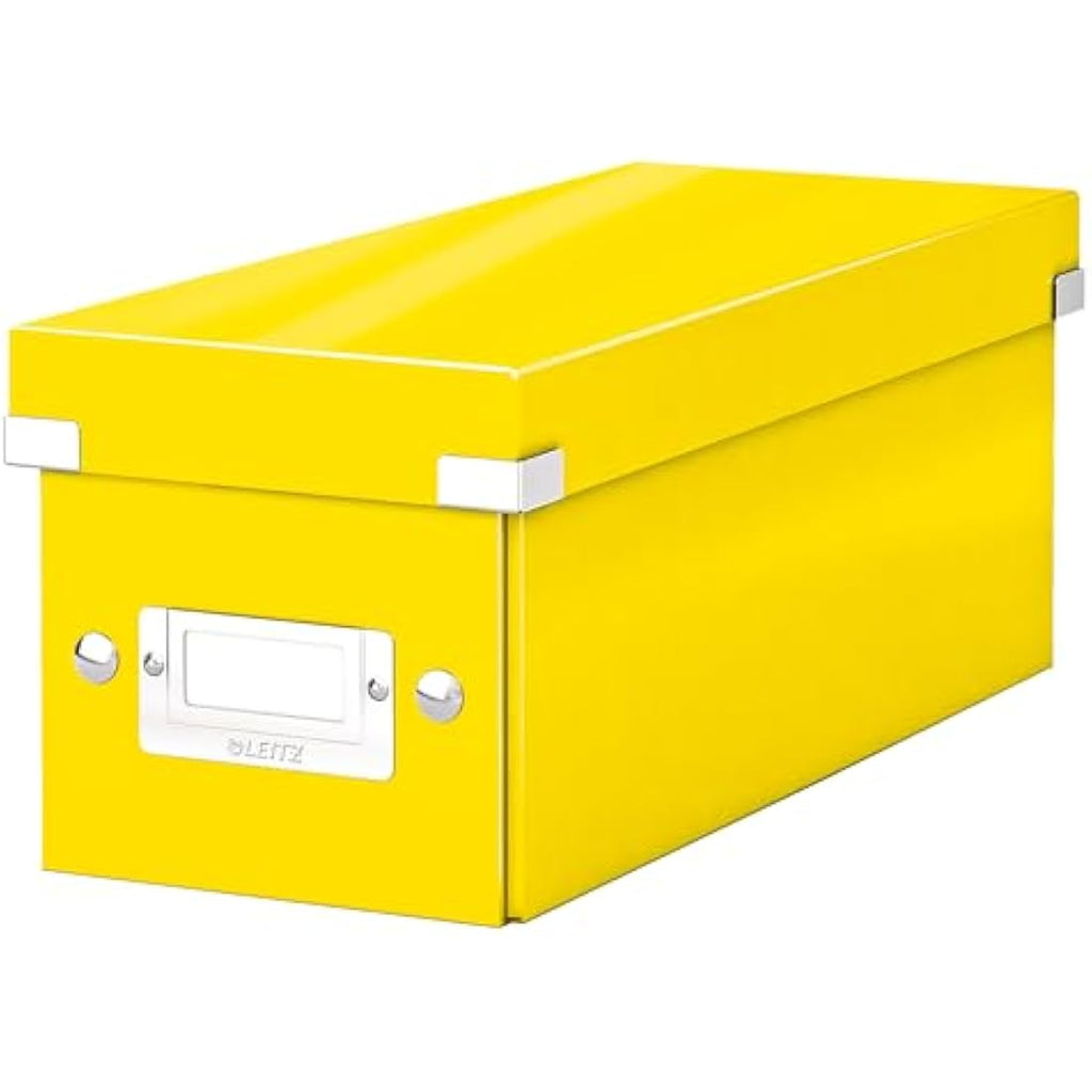 Leitz Click and Store CD Storage Box – Yellow Collapsible Media Case