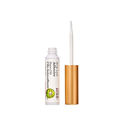 KISS 24 Hour Strip Eyelash Adhesive – Clear Latex-Free Glue with Aloe