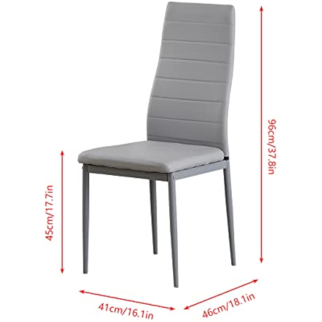 Modern Faux Leather Dining Chairs - Set of 2 Grey