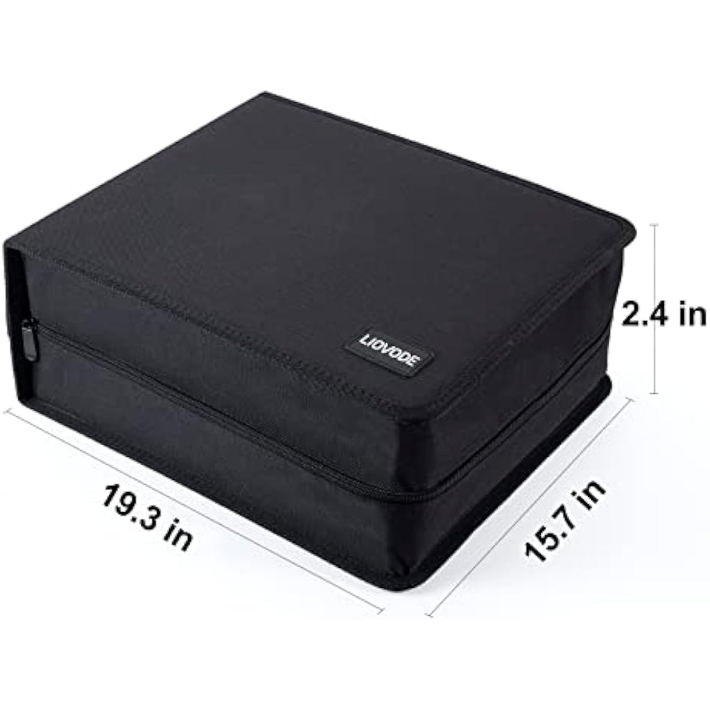 LIOVODE DVD Case | 200 CD Storage Wallet with 100 Booklet Slots – Black
