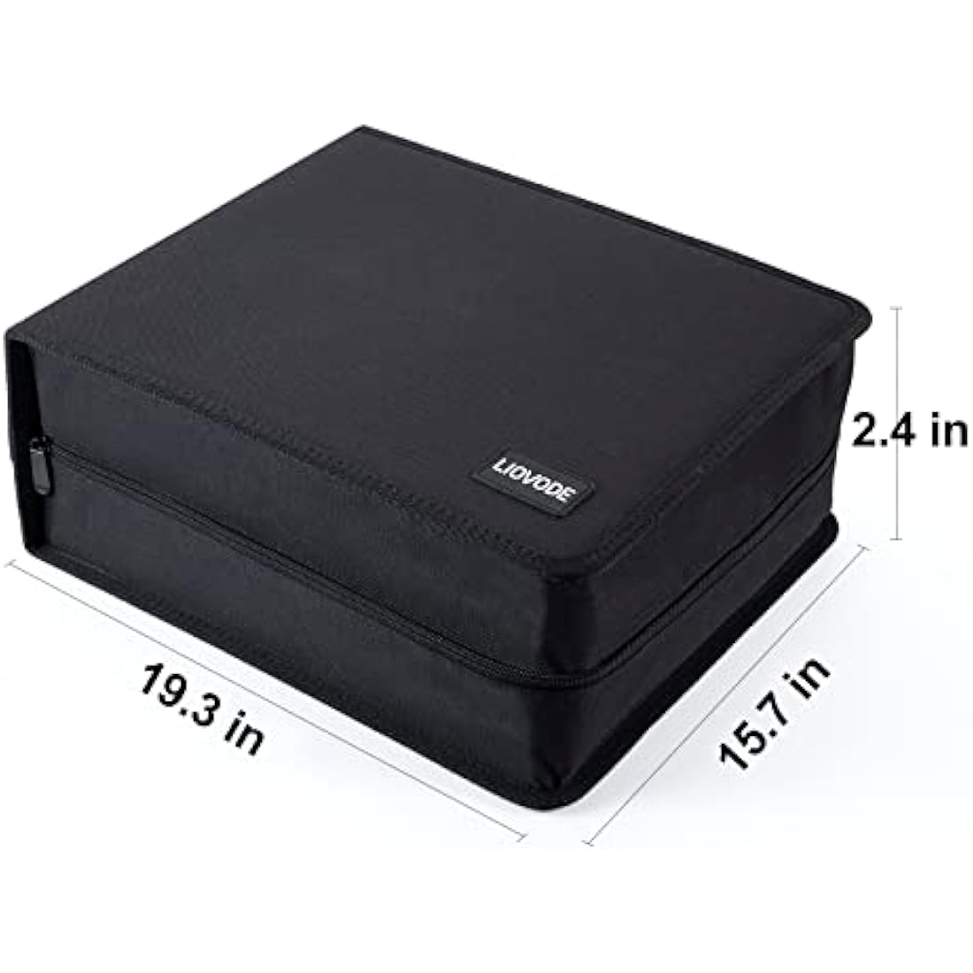 LIOVODE DVD Case | 200 CD Storage Wallet with 100 Booklet Slots – Black