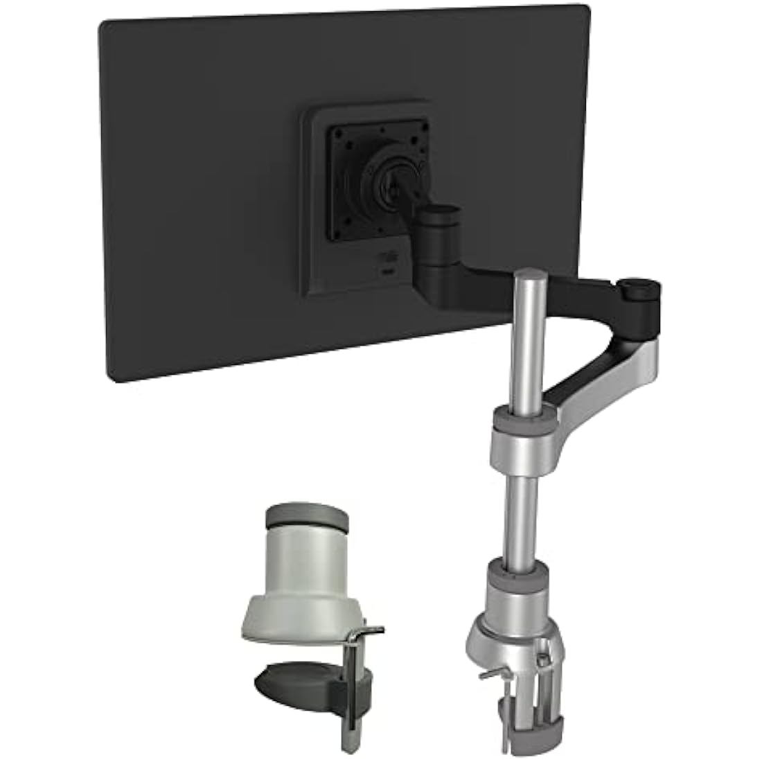 R-Go Zepher 4 C2 Single Monitor Arm | Adjustable VESA Mount - Matte Silver