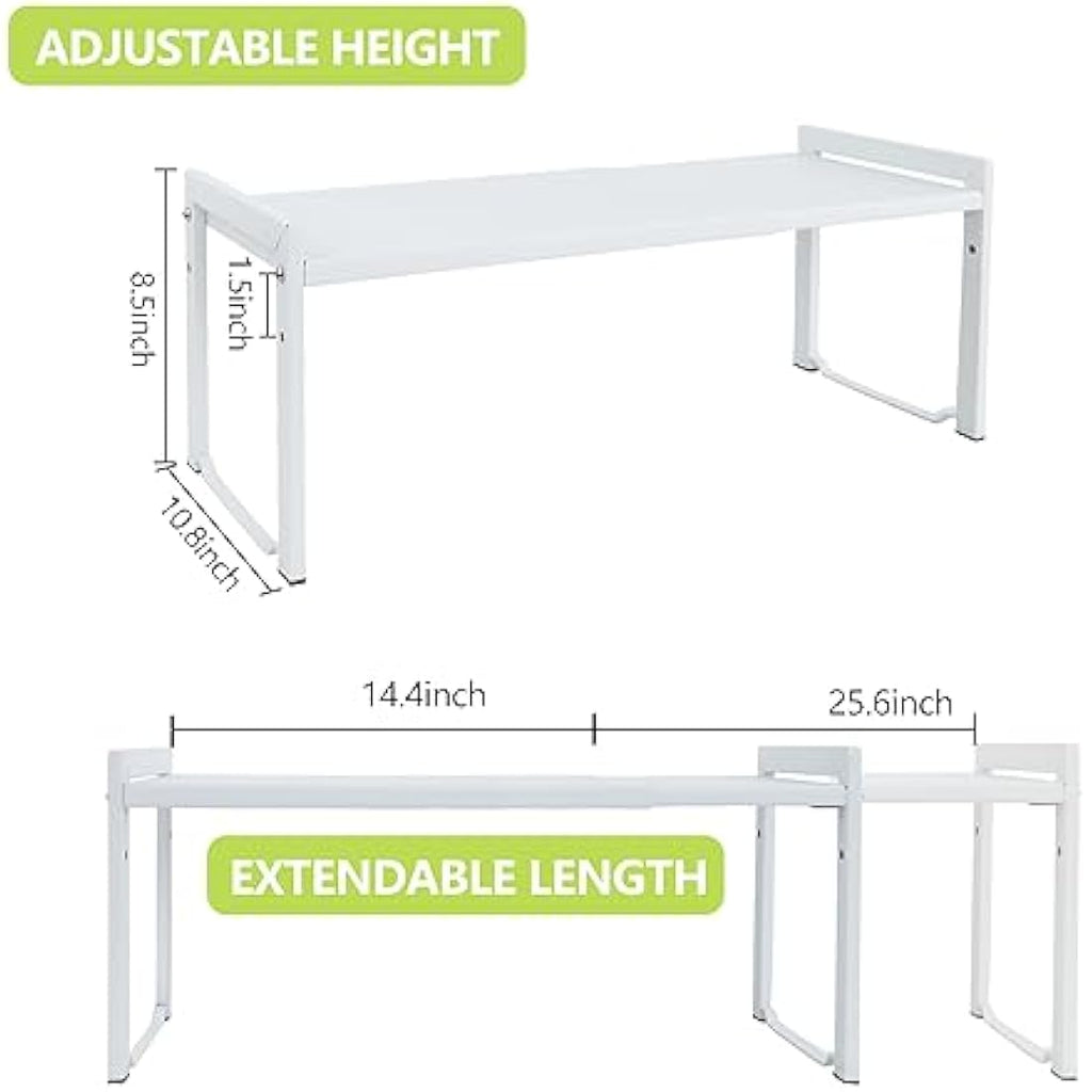 Goodsnetic Expandable Kitchen Cabinet Shelf – Heavy Duty Metal Organizer