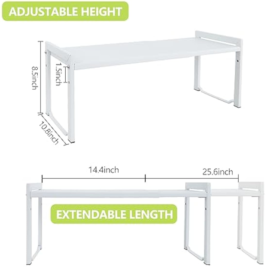 Goodsnetic Expandable Kitchen Cabinet Shelf – Heavy Duty Metal Organizer