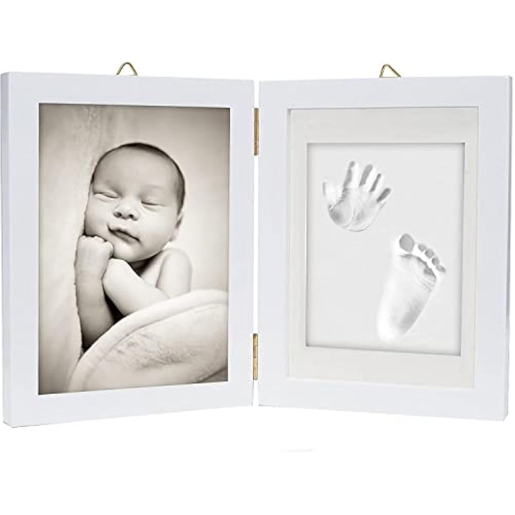 Chuckle Baby Hand and Foot Clay Print Photo Frame Keepsake Kit - White