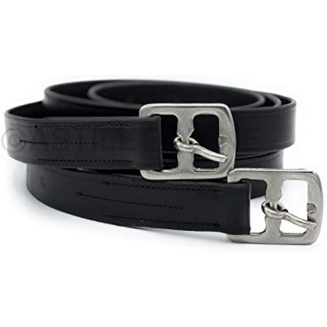 Leather Stirrup Leathers - Durable Equestrian Gear, 54-Inch Black