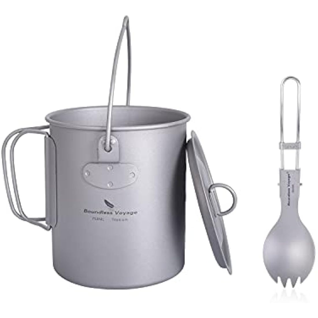 Boundless Voyage 750ml Titanium Pot | Ultralight Camping Mug Set