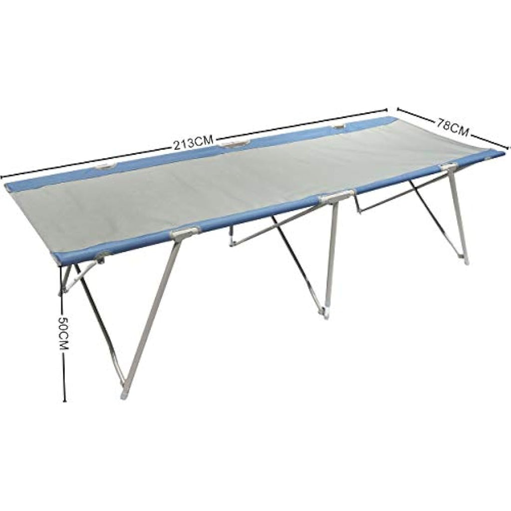 XXL Folding Camping Bed - Heavy Duty Steel Frame, Grey