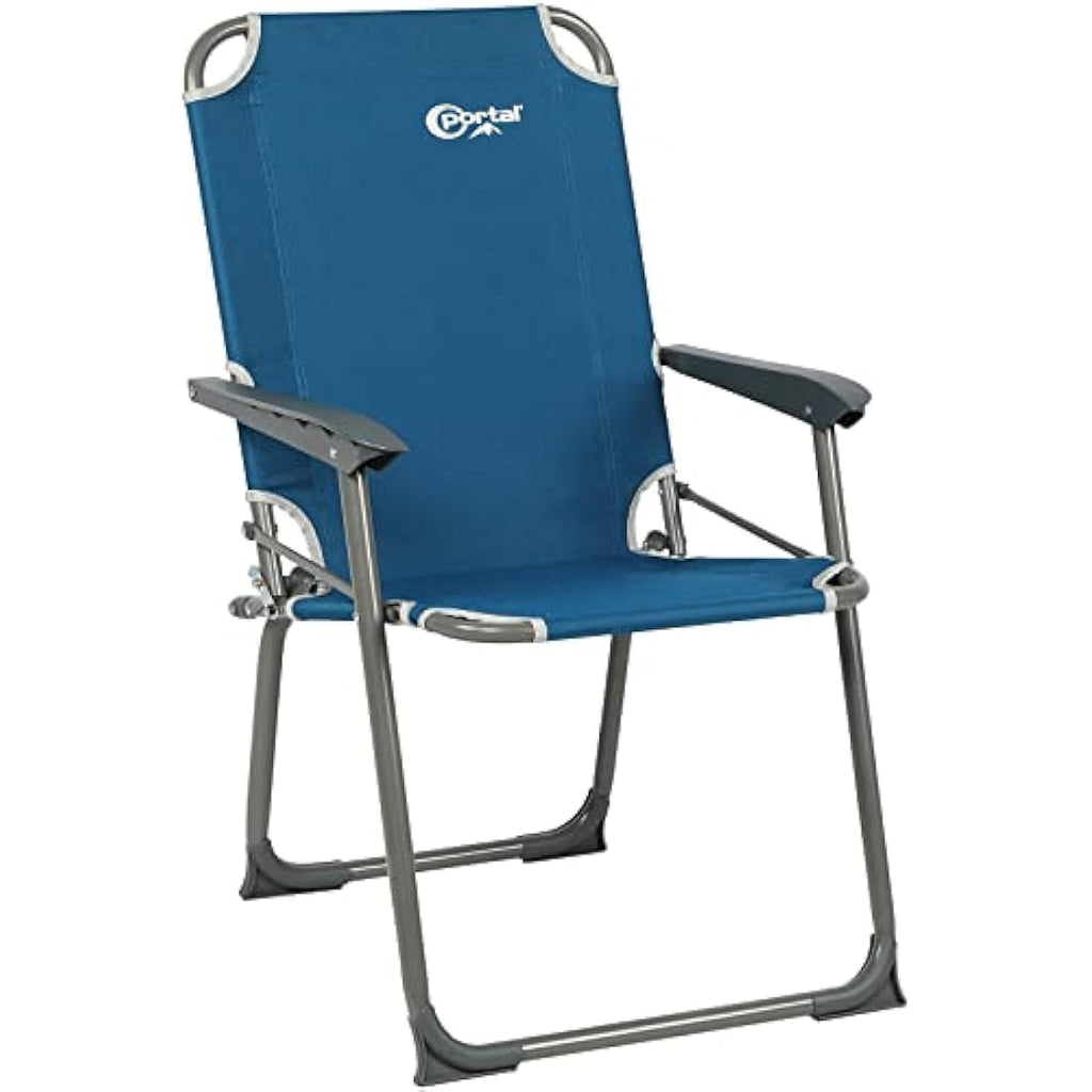 Portal Lightweight Folding Camping Chair – Portable High Back Garden Seat