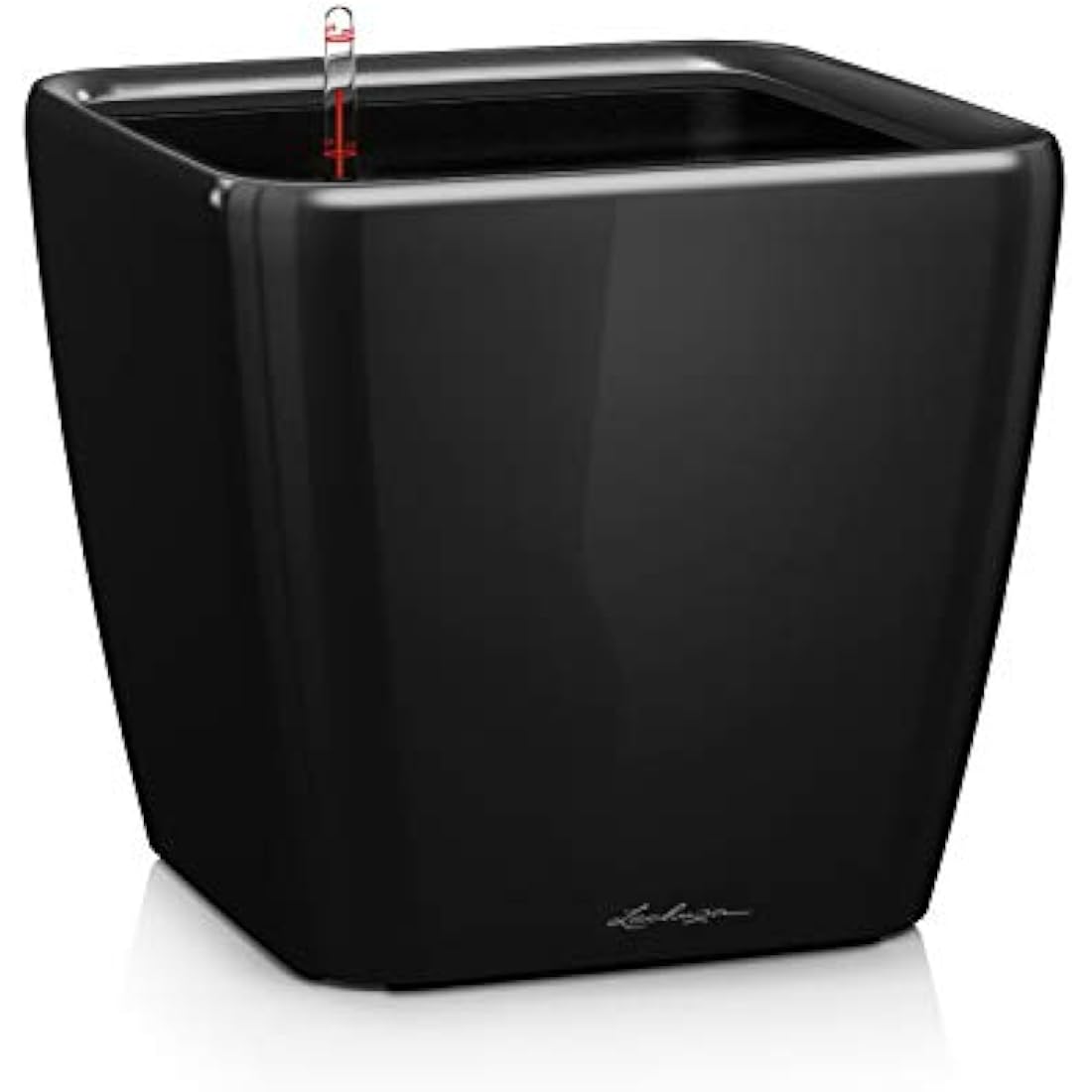 LECHUZA QUADRO Premium LS 43 Self-Watering Planter | Black High Gloss