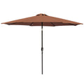 Greenbay 2.7m Round Garden Parasol | Tilt Patio Umbrella - Coffee