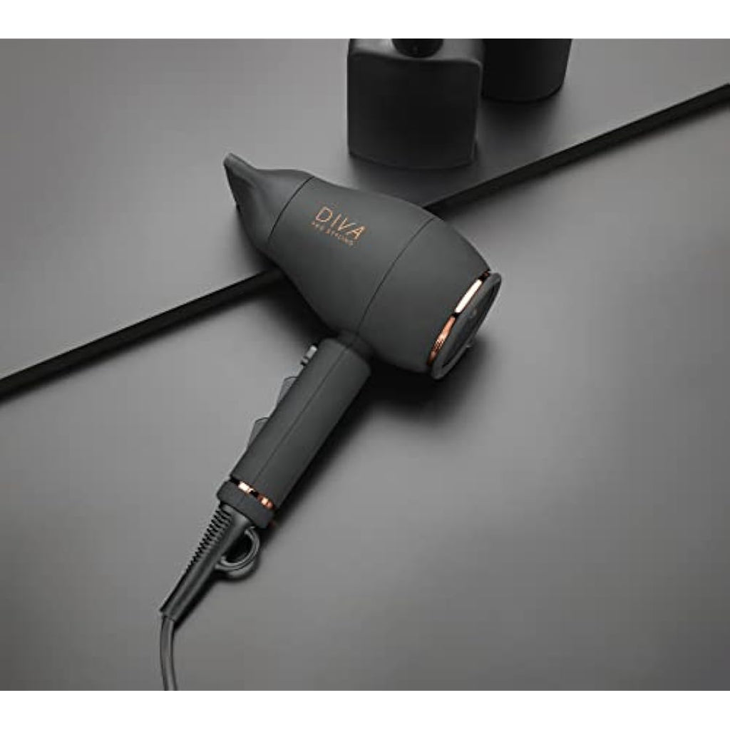 Diva Pro Styling Intenso 4000 Ionic Hair Dryer – 2000W Compact Black