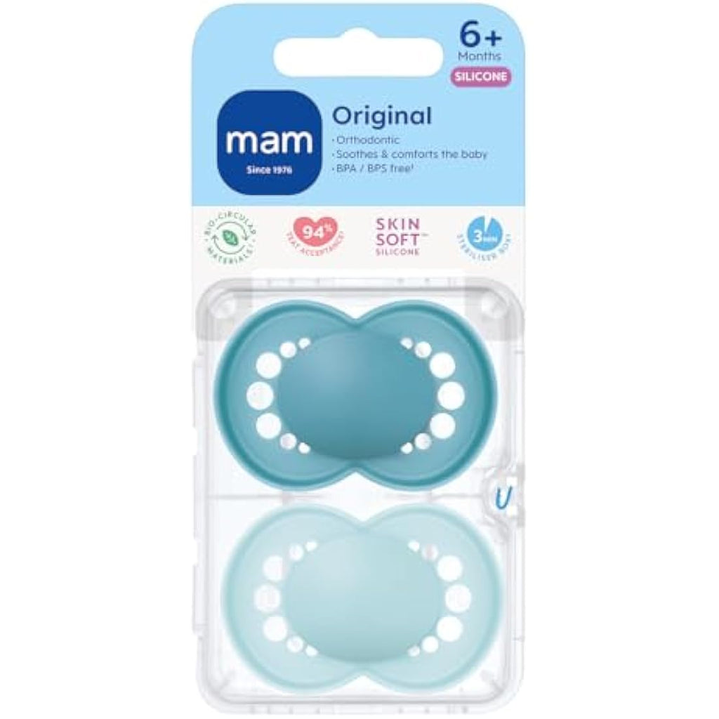 MAM Original Orthodontic Soothers | 6+ Months | Blue | 2 Pack