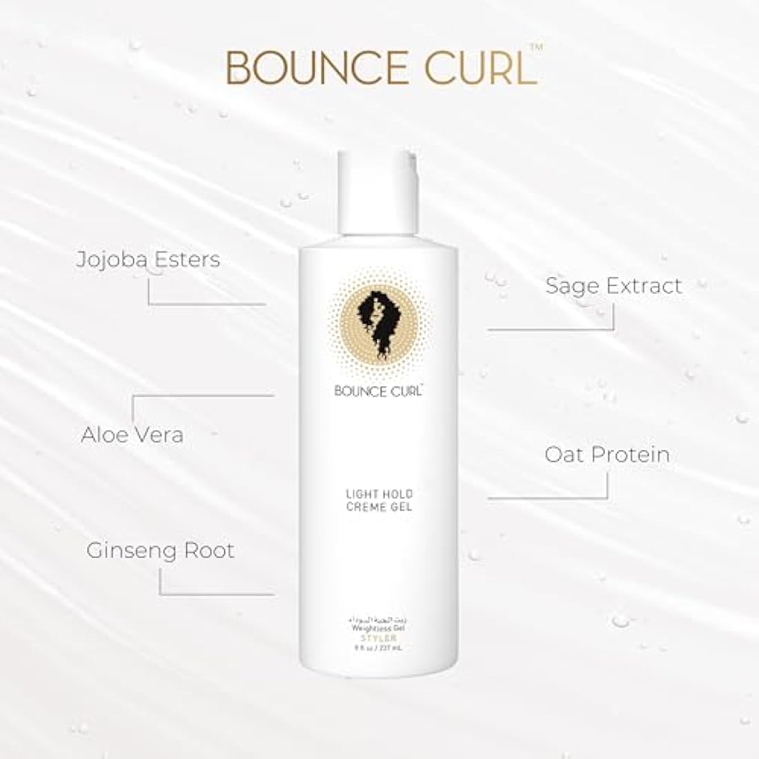 Bounce Curl Light Creme Gel – Frizz Control Styling Gel for Curly Hair