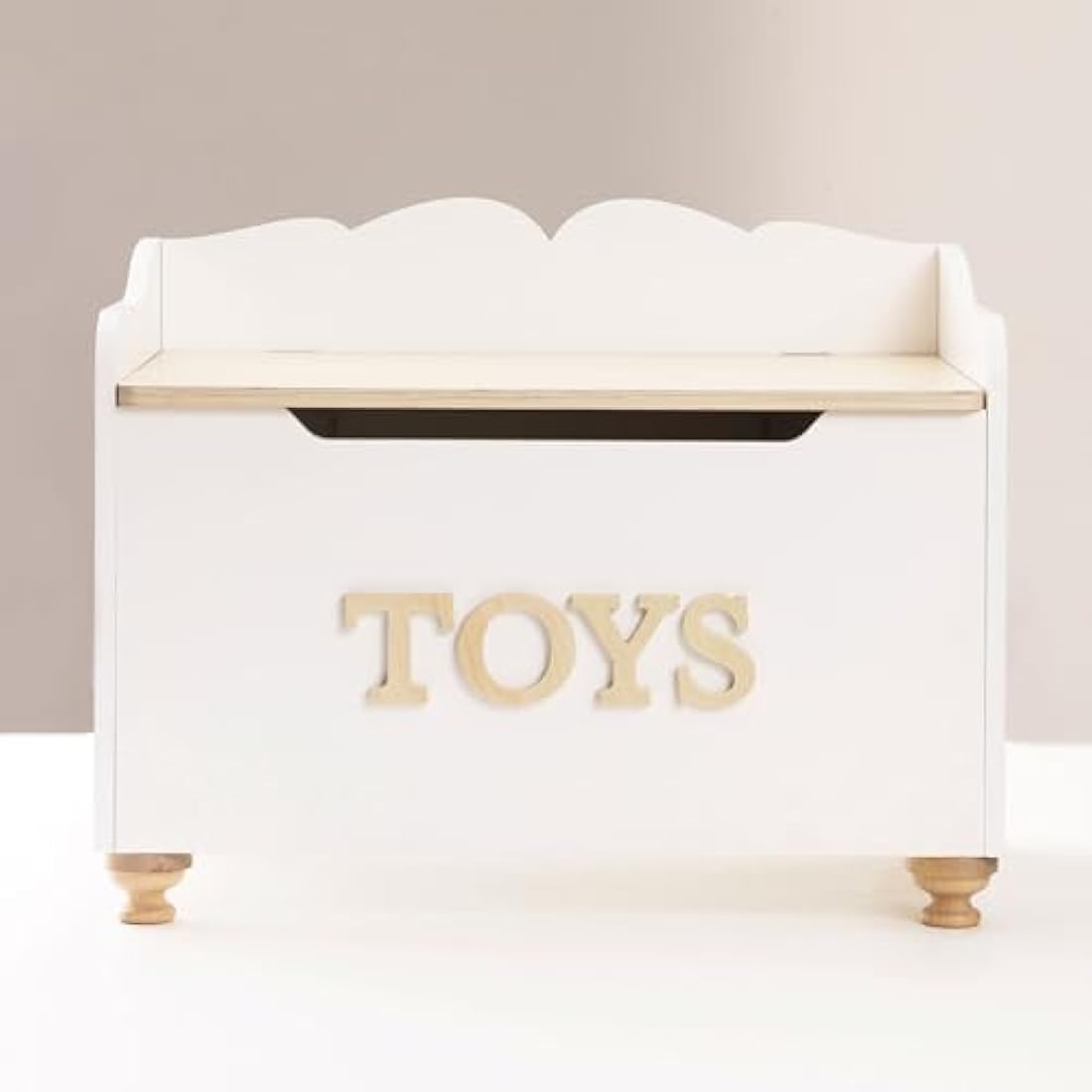 Le Toy Van Wooden Toy Box – White Storage Chest with Soft Close Lid
