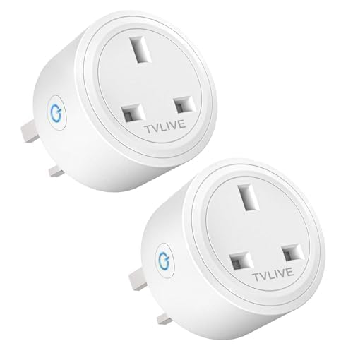 TVLIVE Smart Plug 2 Pack – WiFi Socket with Energy Monitoring for Alexa