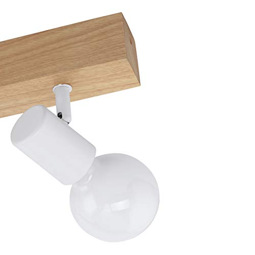 EGLO Townshend 3 Ceiling Lamp – 4-Flame Industrial Wood & Steel Spot