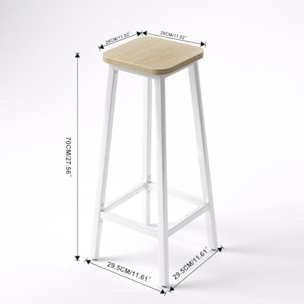 YMYNY Industrial Bar Stools Set of 2 - 70CM Tall Kitchen Breakfast Stools