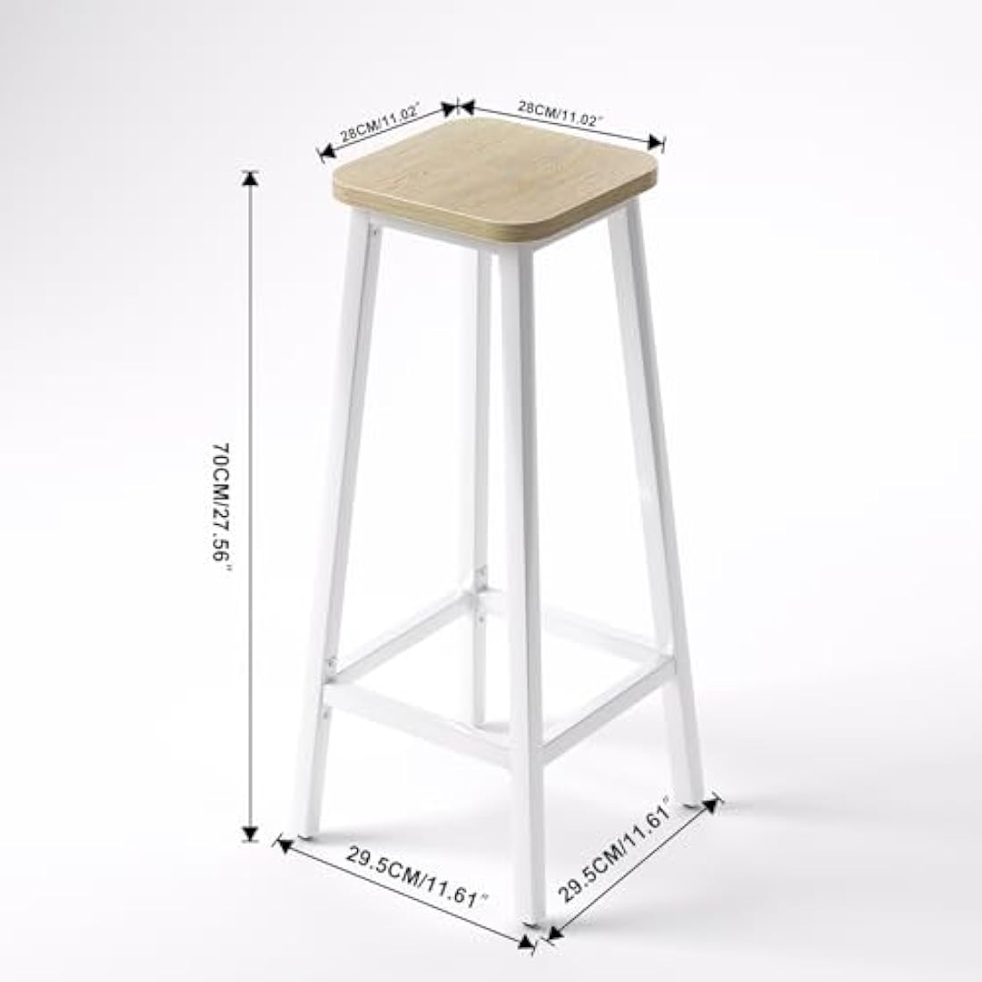 YMYNY Industrial Bar Stools Set of 2 - 70CM Tall Kitchen Breakfast Stools