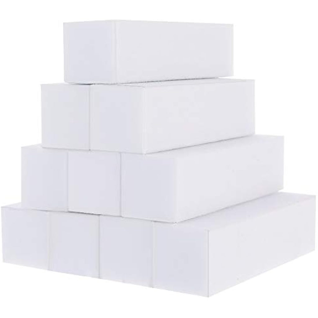 Metagio 10 Pcs White Nail Buffer Sanding Blocks for Acrylic & Natural Nails