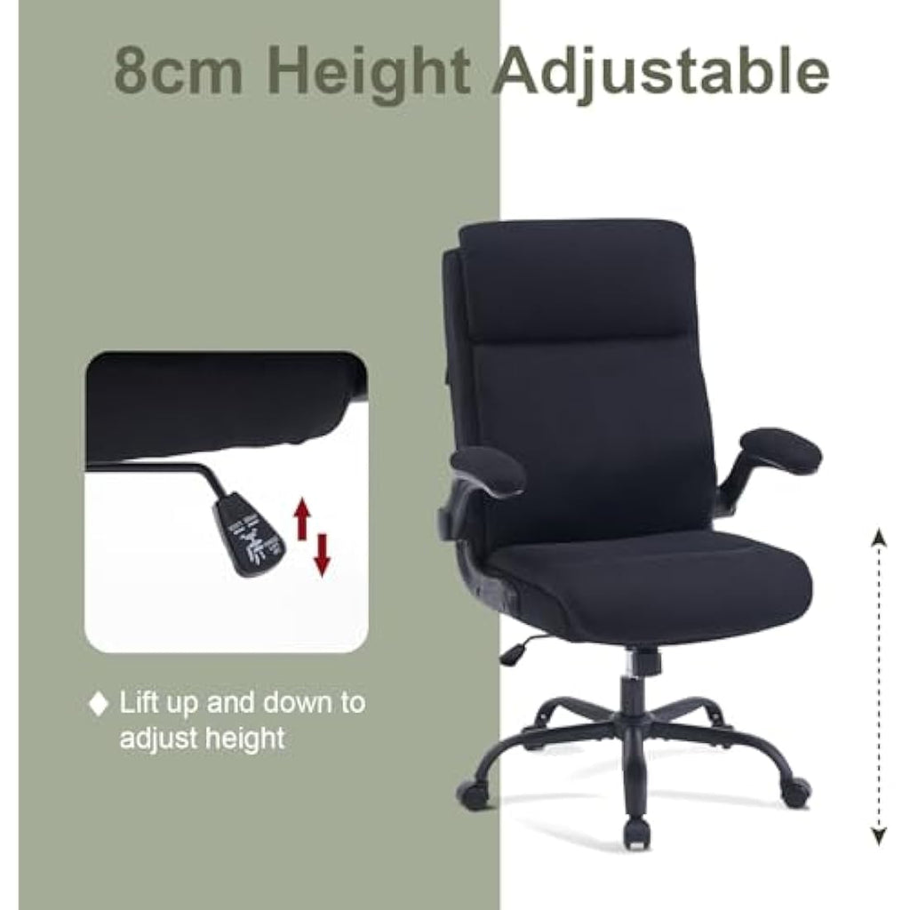 CASTLOVE Ergonomic Office Chair – Fabric Desk Chair with Flip-Up Arms
